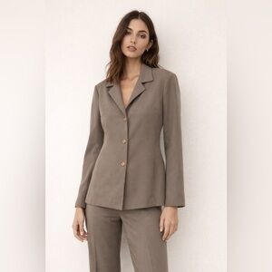 Vintage Rafaella Taupe Blazer & Pants Set | Minimalist Work Office Suit